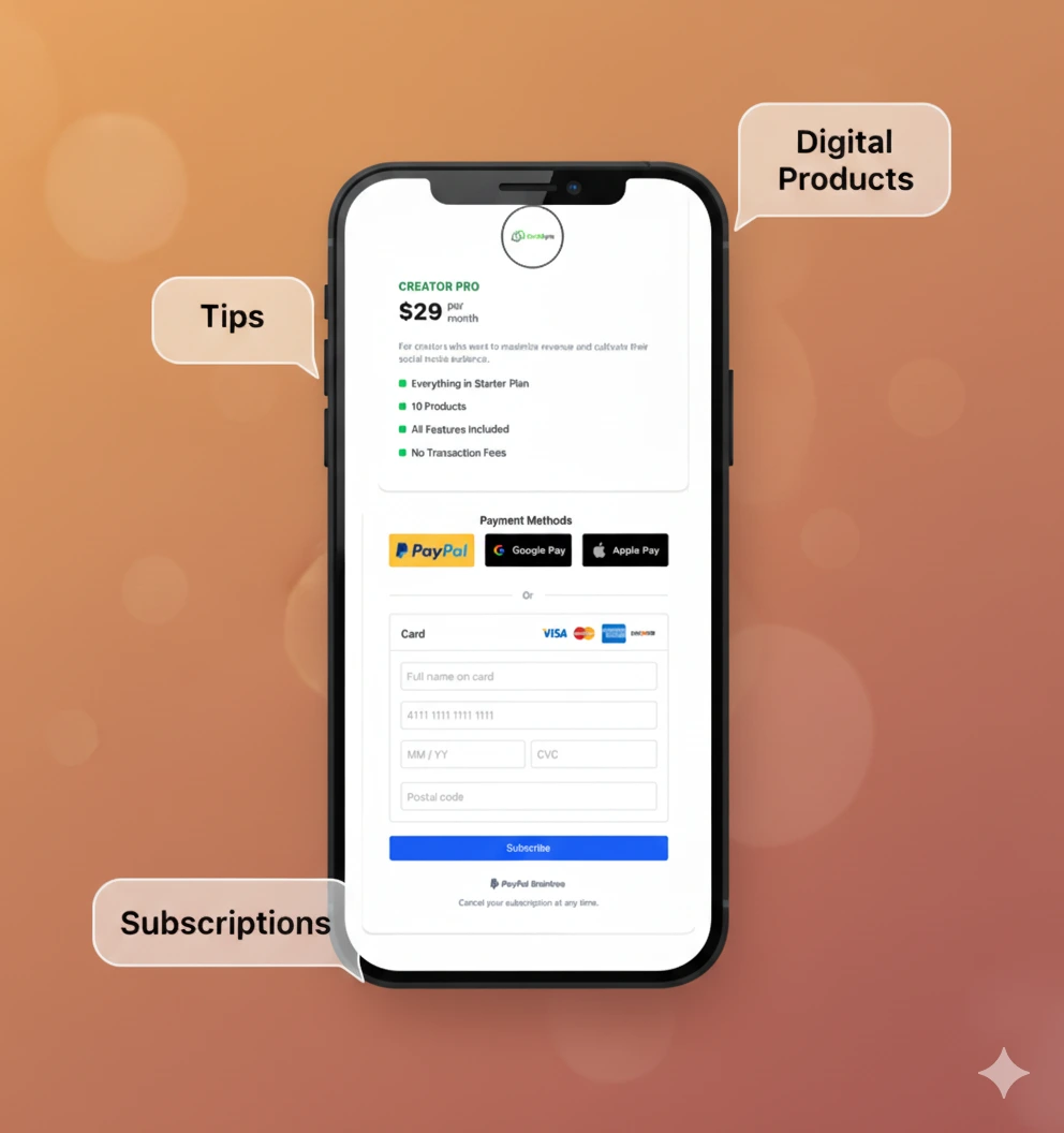 A mobile checkout page.
